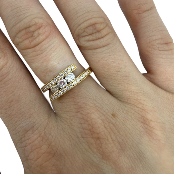 Alliance Empierrée en Or Jaune 18 Carats Taille 52