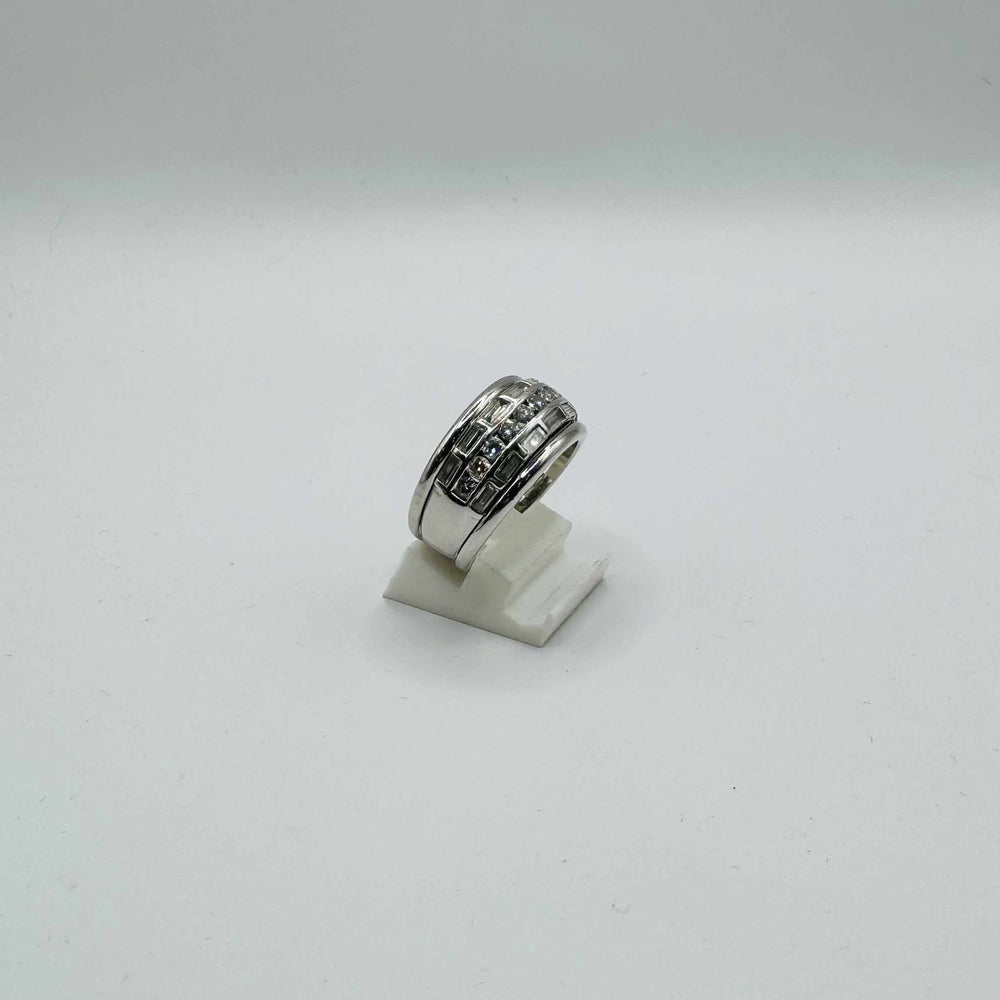 Bague en Or Blanc 18 Carats avec Diamants - T 59