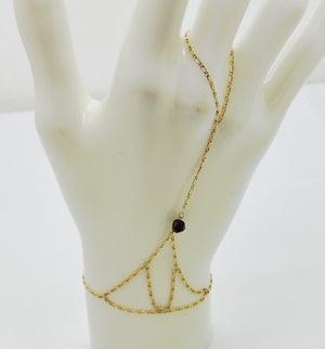 Bracelet chaîne de main en or jaune 18k - 2.20 G