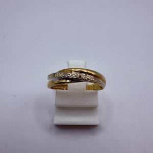 Bague Alliance en Or Jaune 18K Taille-50.5