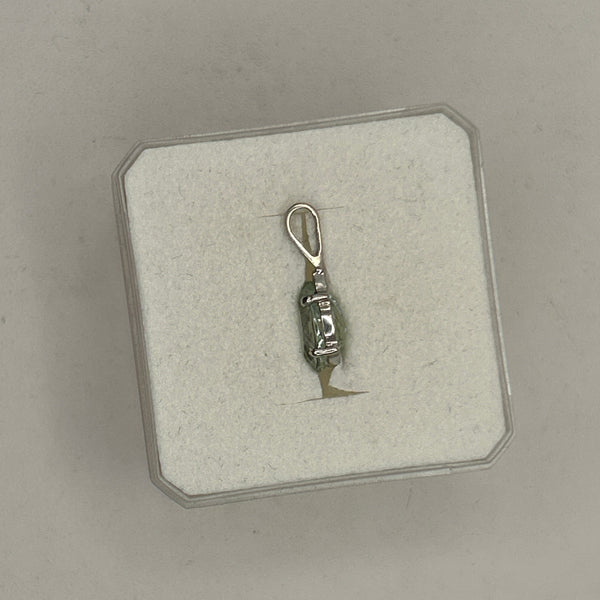 Pendentif Médaille Aigue Marine en Or Gris 18 Carats