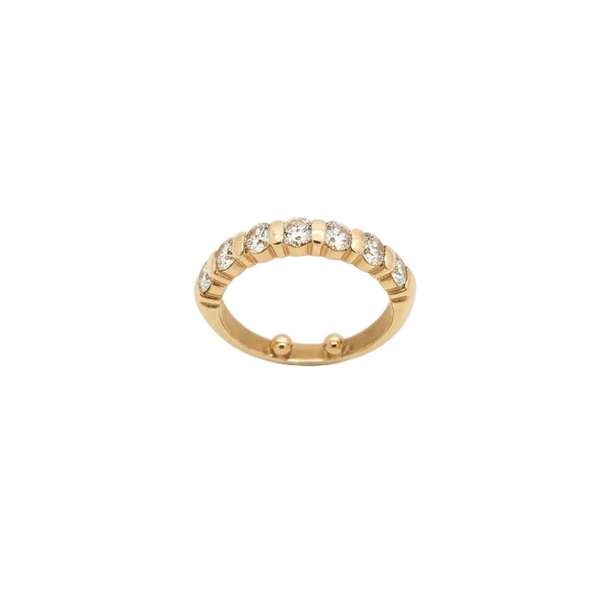 Bague en Or Jaune 18K et Diamants - Taille 48 - 4.08G