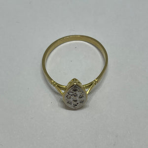 Bague Marquise en Or Jaune 18K - Taille 55