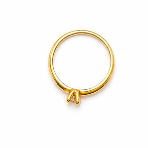 Solitaire en or jaune 18 K - Taille 57 - 2.40 G