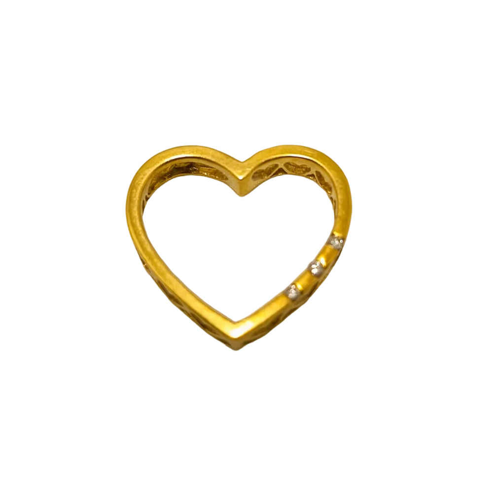 Pendentif Coeur Or Jaune et Diamants 18K - 3.13gr