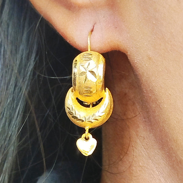 Boucles d'oreilles pendantes en or jaune 21 k - 2.30 G