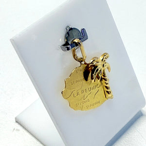 Pendentif Carte de la Réunion en Or Jaune 18K - 0.95 Grs