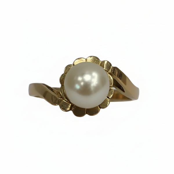 Bague en Or Jaune avec Perle Nacrée 18k
