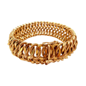 Bracelet américain en or jaune 18K avec fermoir