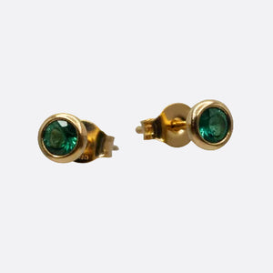 Boucles d'oreilles en Or Jaune et Emeraude 18 K - 1.93 G