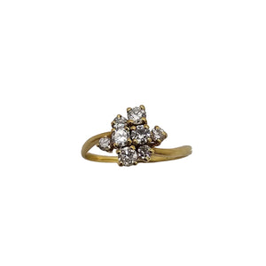 Bague Bouquet en Or Jaune 18K - 2.09 G - T 52 avec Diamants