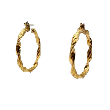 Boucles d'oreilles créoles en or jaune 18K 3.2 Grs