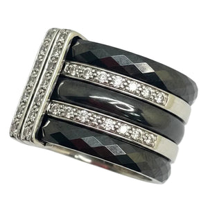 Jonc bague en Or Blanc Diamants Guy Laroche 18K - 14 Grs - T51