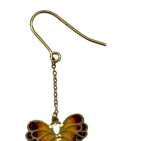 Boucles d'oreilles papillon en Or Jaune 18K