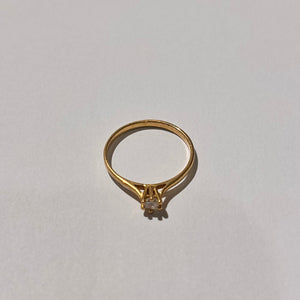Solitaire en or jaune 18 carats avec Oxyde de Zirconium - T 55
