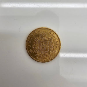 Napoléon III 20 Francs en Or jaune 22K- 6.43G
