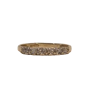 Bague Demi Tour en Or Jaune et Diamants 18k