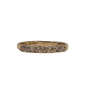 Bague Demi Tour en Or Jaune et Diamants 18k