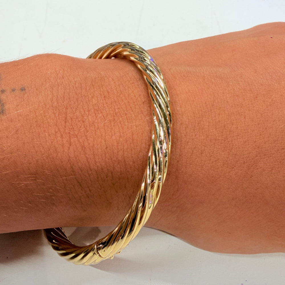 Bracelet jonc torsadé en Or Jaune 18 K
