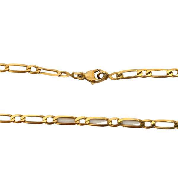 Collier Chaine Maille Cheval Alternée Or Jaune 18k