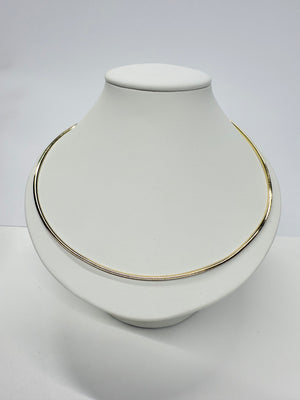 Collier Cable Or Jaune et Blanc 18k