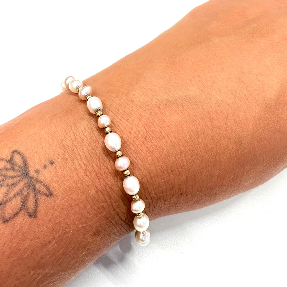 Bracelet Perle Or Jaune 18k - 4.60 Grs