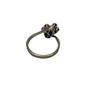 Bague en Or Blanc 18K avec Oxydes de Zirconium - T51.5 - 3.71gr