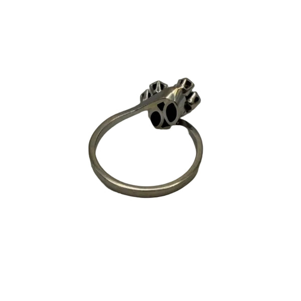 Bague en Or Blanc 18K avec Oxydes de Zirconium - T51.5 - 3.71gr
