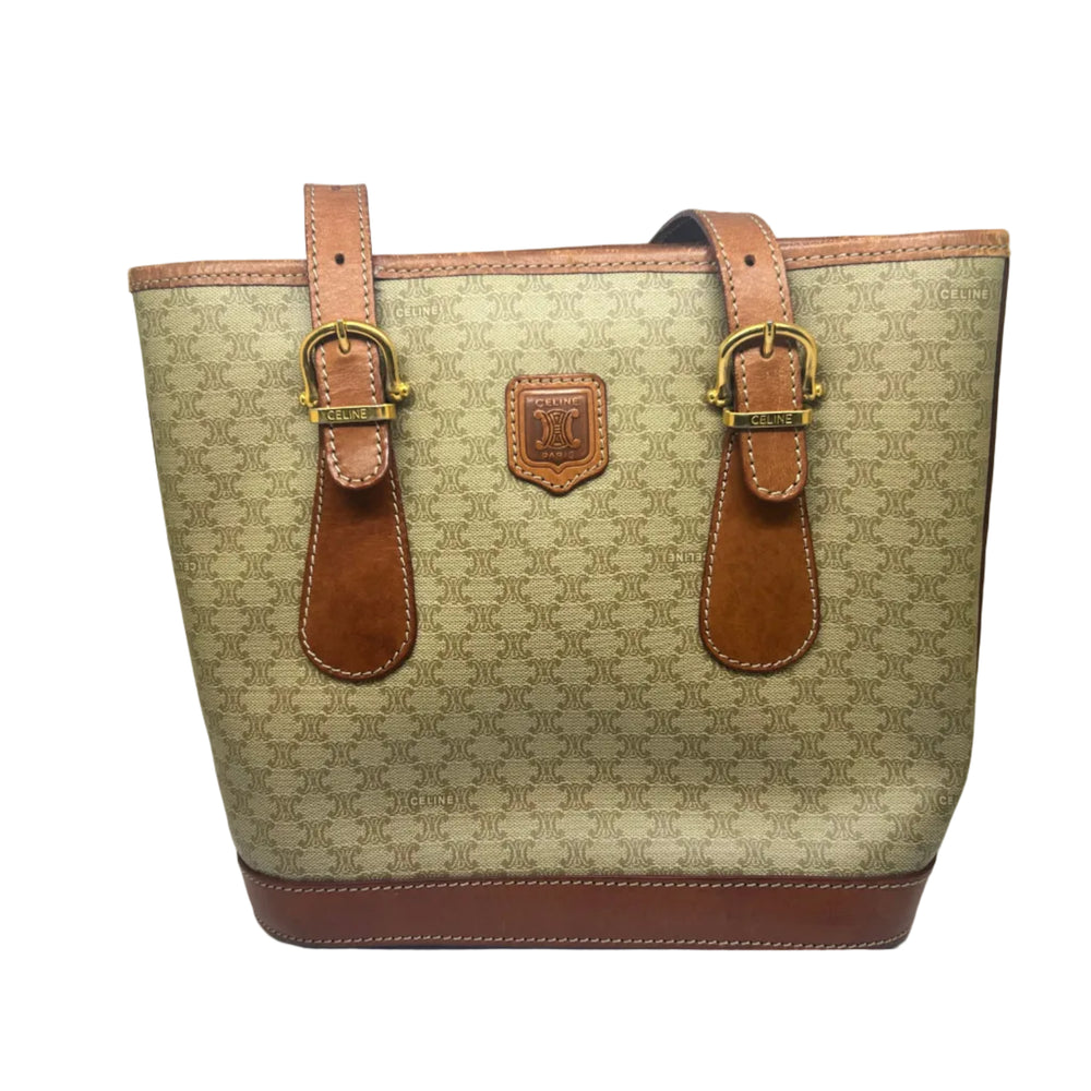 Vintage Celine Cabas en cuir beige