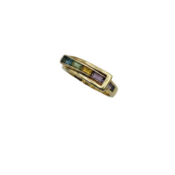 Bague en Or Jaune 750/1000 avec 6 Pierres