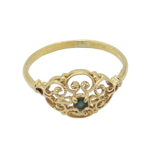Bague Filigrane en Or Jaune avec Aigue-Marine 18K