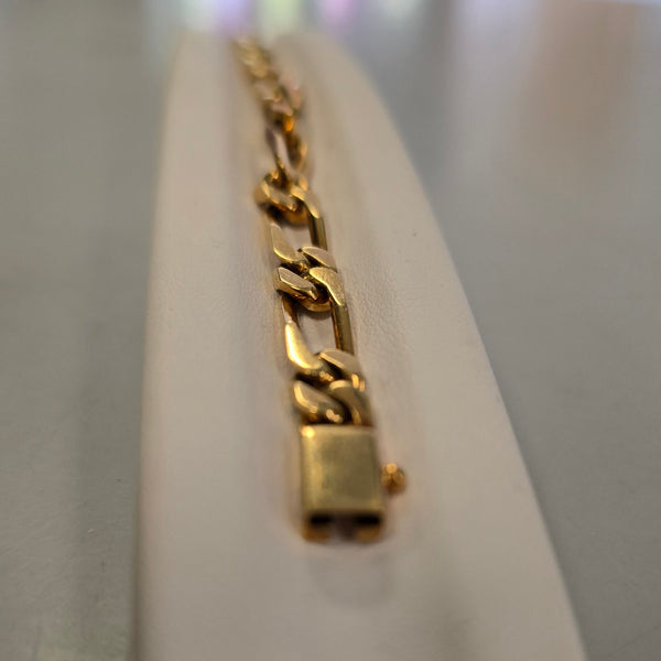 Bracelet Gourmette en Or Jaune 18K- 24.92g