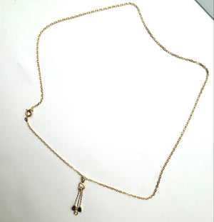 Collier Matinée en Or Jaune avec Pierres Précieuses