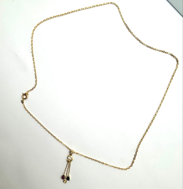 Collier Matinée en Or Jaune avec Pierres Précieuses