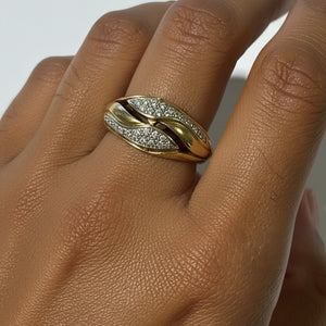 Bagues en Or Jaune Serties de Diamants 18 k