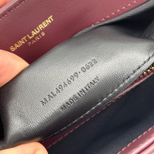 Sac bandoulière Saint Laurent Loulou en cuir bordeaux