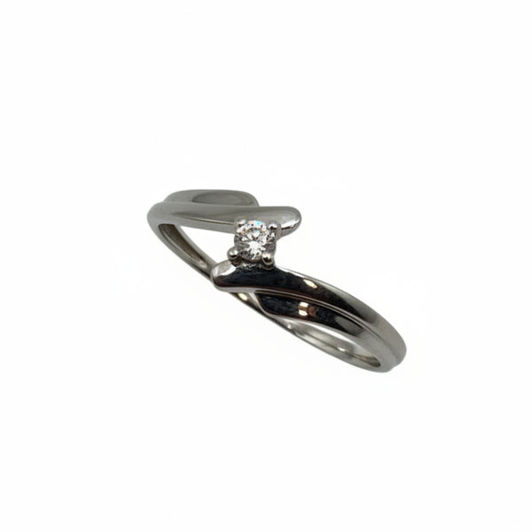 Solitaire Or Blanc 750, Oxyde de Zirconium