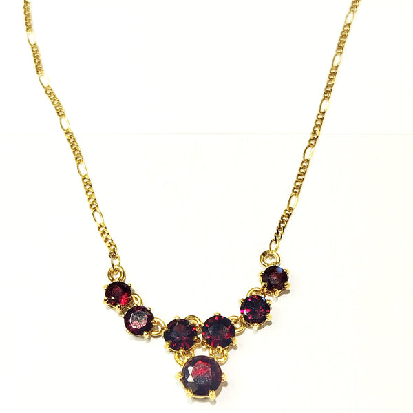 Collier Princesse en Or Jaune 18 K avec pierre Grenat - 5.93 Grs