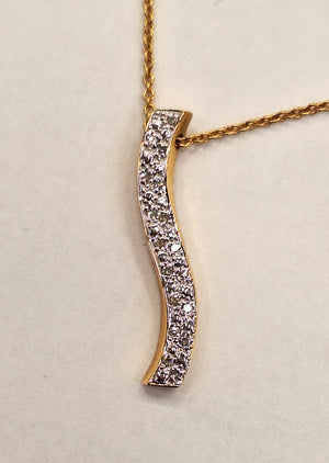 Collier Princesse en Or Jaune avec Diamants et Saphirs