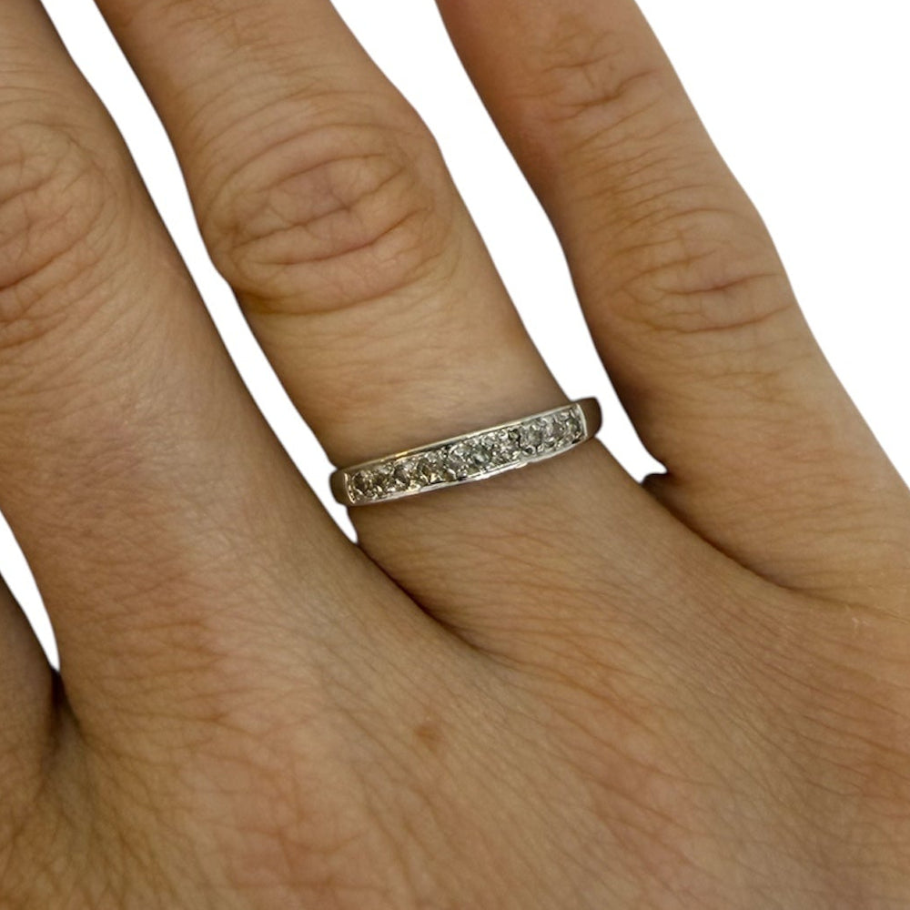 Bague Diamants Or Blanc 18K - 1.38 G - Taille 52