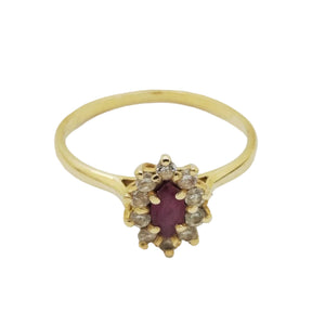 Bague en Or Jaune avec Oxyde de Zirconium et Rubis 18k