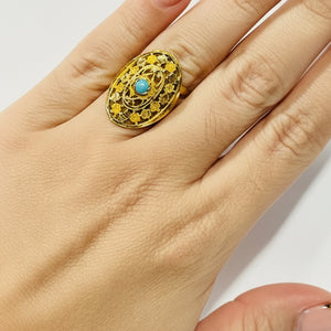 Bague Marquise en Or Jaune 21 K - Taille 51 - 4.42 G