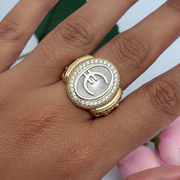 Bague Chevalière Or 18 K - Taille 57 -  9.78 G