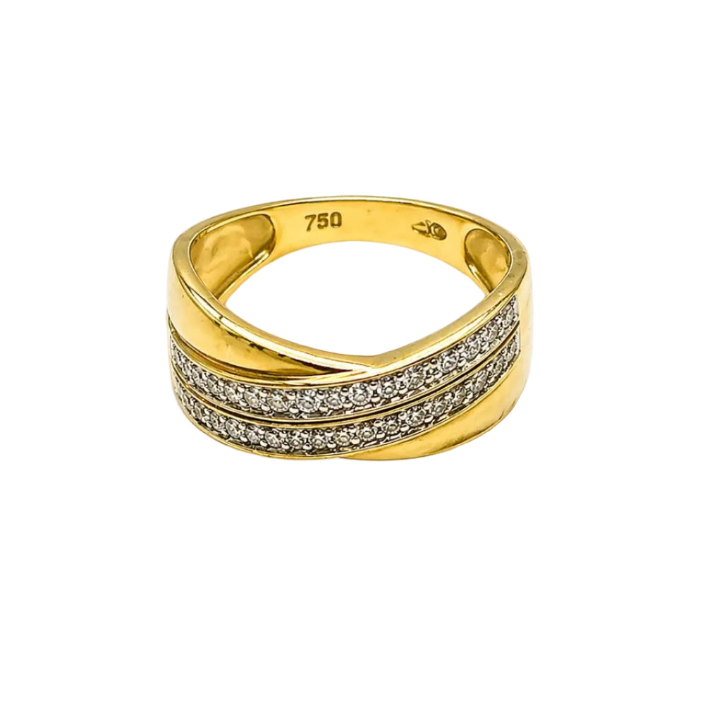 Bague Bandeau en Or Jaune 18 K - Taille 54 - 3.44 G