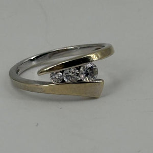 Bague Diamants Or Jaune/Blanc 18K Taille 49