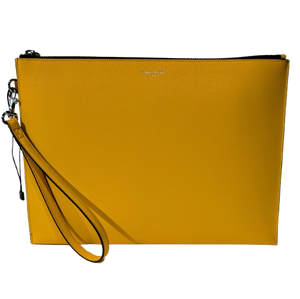 Etui pour tablette en cuir Saint Laurent jaune