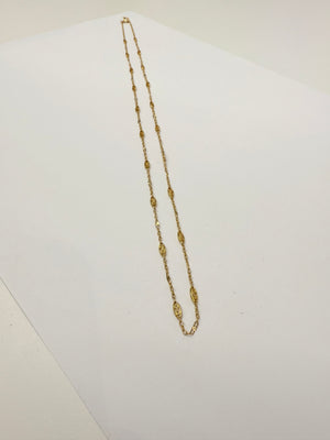 Collier Or Jaune Longue Chaîne Maille Filigrane 18k