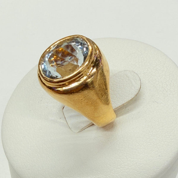 Bague Chevalière en Or jaune 18k - 6.89 G - Taille : 44
