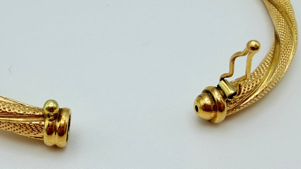 Bracelet Jonc Or Jaune 18 Carats 7.38 Grs Poids-7.38 Grs