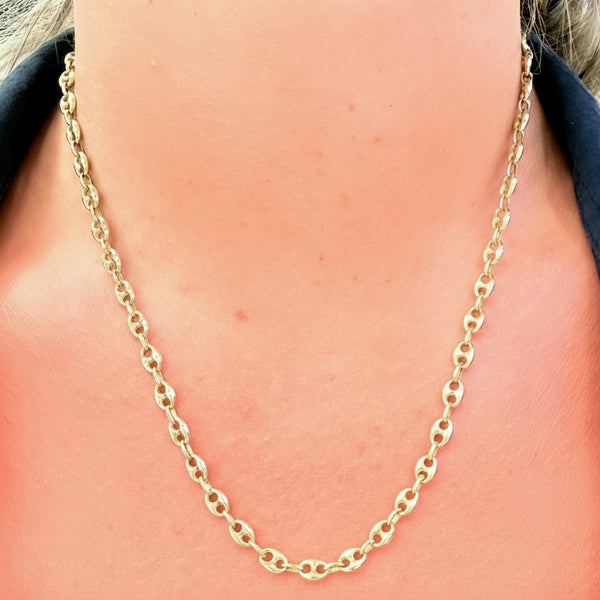 Collier Grain de Café en Or Jaune 18k - 11.76g